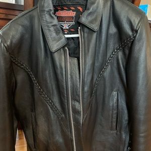 Moving on. This was worn 1 time. Beautifully soft heavy leather. Motorcycle use